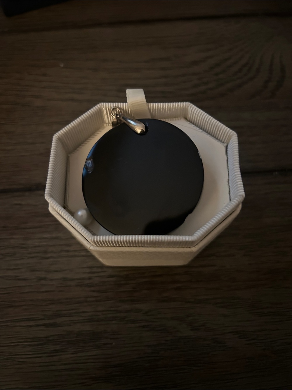 Minimal Black Circular onyx Pendant Necklace - Women Accessories